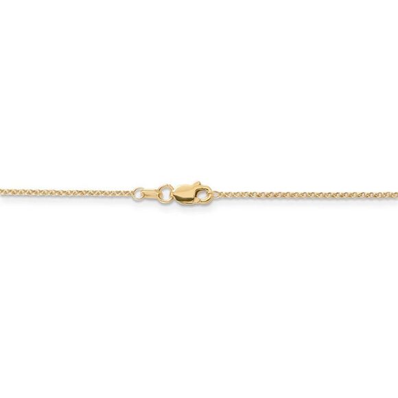 1.15mm 14k Yellow Gold Solid Rolo Pendant Chain Necklace, 18 Inch - Picture 4 of 8